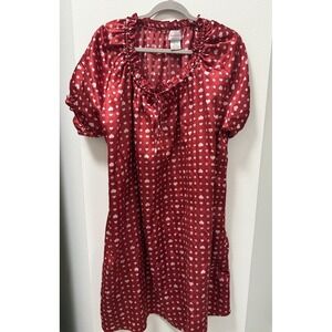 Amoureuse Babydoll Ruffle Gown Red Hearts Size‎ 1X